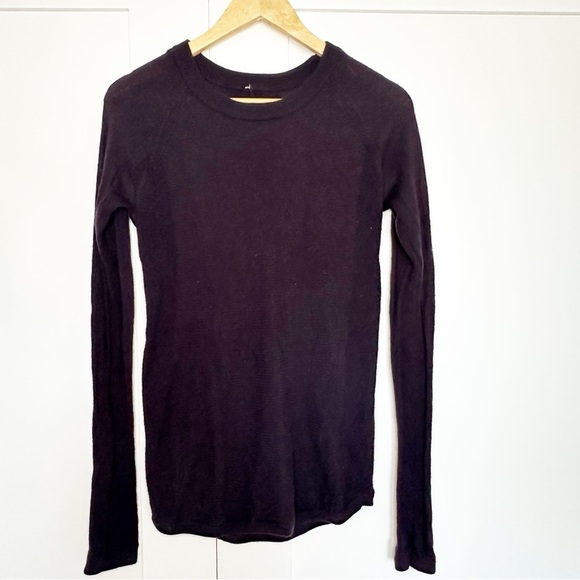 Lululemon Sit In Lotus Sweater 4 6 Small plum purple lightweight long thumb hole - Picture 6 of 11